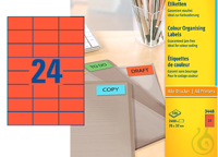 Etiketten rot, 70x37 mm, VE= 2400 Stück  Universal-Etiketten, rot, selbstklebend, Haftung:...