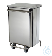 HACCP Fahrbarer Treteimer aus Edelstahl, 70L, Maße (LxBxH): 455×420×700mm  HACCP Fahrbarer...