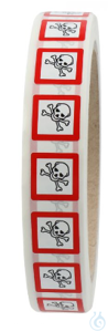 GHS-Etikett GHS 06, Giftige Stoffe 15x15  GHS-Etikett GHS 06, Giftige Stoffe, 15 x 15 mm, 1000...