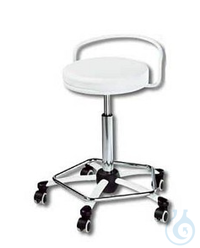 Laborhocker, weiß, Kunstleder, Rollen  Laborhocker, weiß, höhenverstellbar mit Rollen,...