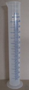 Messzylinder, 250ml, PP, Stampfvolumeter  Ersatz-Messzylinder, 250ml, PP, für Stampfvolumeter, DM...