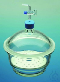 Exsikkator Glas DN 150  Exsikkator Borosilikat-Glas 3.3, DN 150, mit PKD, Hahn und...