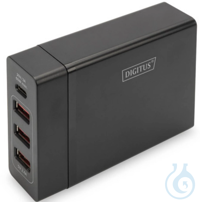 Adapter, USB Ladestation 4-Port, schwarz  Adapter, USB Ladestation, 4-Port schwarz, Leistung: 72...