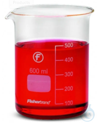 Becherglas 600ml, NF, VE= 10 St.  Becherglas 600ml, NF, Borosilikatglas 3.3, VE= 10 St., 682703
