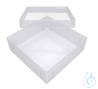 Kryobox,transp.13x13, mit Deckel,VE=20St  Kryobox, 13x13x4,5cm, natur, mit Drainageöffnung, PP,...