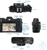 Digitalkamera 48MP,16-fach Zoom  Digitalkamera mit 48MP Auflösung,Fotoauflösung: 3840 x 2160...