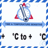 Etiketten Time und Temperature, VE=100St  Etiketten, Time und Temperature, PE-Folie, Temperatur:...