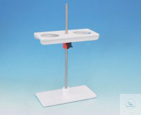 Imhoff cone Racks (2 cones)  PVC white, rack rods 500mm long, height-adjustable, Drillings 98 mm...