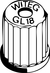 Schraubkappe GL18 Bohrung Schraubkappen, mit Bohrung, 11 mm, für Gewinde GL 18, aus PBTP, rot