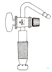 Kraan voor exsiccator deksel NS24/29, massieve kraan NS14,5, boring 2,5 mm