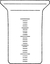 Reaction vessel 50 ml, DN 60, flat bottom, with graduation, flat flange, flange with groove,...