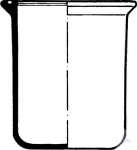 Beakers, flat flange, DN 150, 2000 ml, (fl.d. x ves.d. x height) 184 x 154 x 200 mm