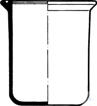 Beakers, flat flange, Dn 150, 1000 ml, (fl.d. x ves.d. x height) 184 x 154 x 120 mm