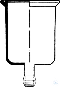 BEAKERS, FLAT FLANGE, DN 150, 1000 ML, WITH BOTTOM OUTLET, SPEHRE S 40/25 (FL.D. X VES.D. X...