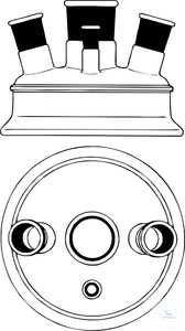 Vlakke flens deksel DN100 MH NS29/32 Vlakke flensafdekking DN 100, 1x MH NS 29/32, 2x 15° schuin...