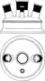 Lids flat flange, DN 60, with center neck GL 25, 2 angled side necks 15° GL 18, 1 straight...