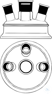 Couvercle à brides planes DN60 MH NS29/32 Couvercle à brides planes DN 60, 1x MH NS 29/32, 2x SH...