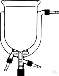 Thermostatic reaction vessel, 1000 ml, graduated, flat flange with groove, DN 100, with drawal...