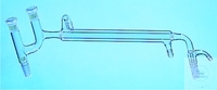 Distillatiebrug Claisen met Liebigkoeler 400 mm 2x huls NS14 - 2x kern NS29 met vacuümverbinding...