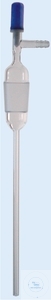 Einleitungsrohre mit rechtwinkelig  abgebogener Olive, Einbaulänge 250 mm,  mit Ventilhahn, NS 14/23
