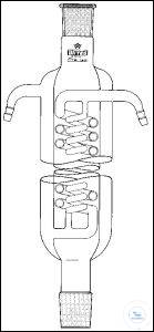 Jacketed double coil condenser, cone and socket ST 29/32, jacket length 600 mm