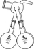 Distilling receivers, acc. to Bernhauer with vacuum connection, complete with 3 flasks ST 14/23...