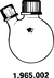 Flask, 100 ml, center neck GL 25/12, side neck, angled GL 18/10