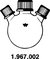 Flask, 100 ml, center neck, GL 25/12, two side necks, angled GL 18/6 - GL 18/10