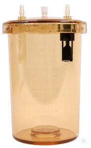 PES waste bottle 1200ml graduated, with overflow protection, cap with suction...