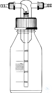 Gaswaschflaschenaufsatz n. Drechsel, mit 2 Gewinden, GL 14, ohne Fritte