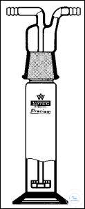 Gaswaschflaschen, 250 ml, m. Fritte, komplett, NS 45/40, P2, Napf 34 mm
