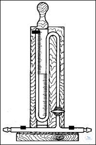 MANOMETER, BENNERT, WITH ADJUSTABLE MIRROR-GLASS-SCALE, MOUNTED ON HARD WOOD BASE, COMPLETE,...