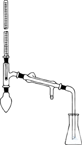 Distillation apparatus for normal pressure, flask 100 ml, joints 19/26, complete, borosilicate glass