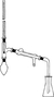 Distillation apparatus for normal pressure, flask 100 ml, joints 19/26, complete, borosilicate glass