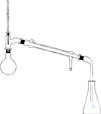 Distillation apparatus for normal pressure, flask 500 ml, joints 29/32, complete, borosilicate glass