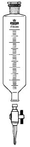 Separatory funnel, 500:10 ml, cyl. acc. to DIN 12566, ST-PE stopper ST 29/32, graduated,...
