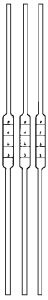 Set of 3 pipettes, Winkler, 3 different