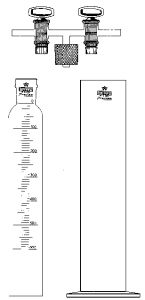 GASMETER GLOCKS 600ml:5ml Gasmeetklok, grad.600:5ml, compl. w. Cilinder en afsluitkraan met...