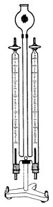 Glasteil alleine von 2.980.000/001 Glasteil mit 2 parallelen Röhren für Wasserzersetzungsapparat...