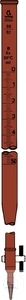 BUERETTES DIN-B,50 ML:0,1 MET VERWIJDERBARE PTFE-KRAAN, AMBER GLAS VE = 2 ST.