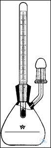 Pyknometer Gay-Lussac 50 ml ± 0,016 ml geijkt op inhoud met thermometer 0-35°C, NS10 en zijbuis...