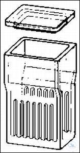 Staining jars, Hellendahl, 40 x 57 mm, H. 105 mm, for 16 slides 76 x 26 mm