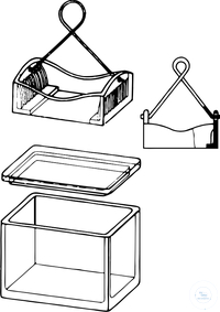 Staining glass box, new model, for 10 slides 76 x 26 mm, complete with cover, frame for slides...