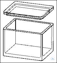 Staining glass box, with groove at cover to hold the staining support, 106 x 86 x 77 mm