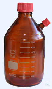 LABMAX/TITREX-Gewindeflasche 2000 ml,  Braunglas, kunststoffbeschichtet,  mit seitl. Hals GL 18...