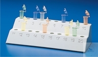 Rack for micro test tubes, PP, white,  numbered, for 20 sample tubes, autoclavable