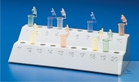 Rack for micro sample tubes Rack for micro test tubes, PP, white, numbered, for 20 sample tubes,...