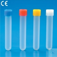 Tube à essai 10 mm, 16x100 mm, en pe, avec bouchon à visser en pe