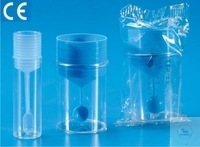 ENKELE POMP VESSELS 17ml Wegwerp stoelvaatjes met stop en lepeltje, PS, 17 ml Verpakking = 1000 st.