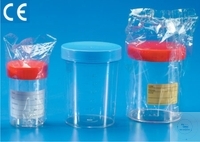 Urine sample cup PS 200ml screw cap PP Beaker for Urine and biological samples, PS, 200 ml, Screw...